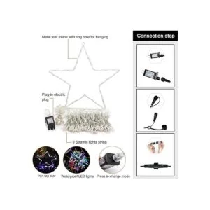 Decoraciones de Navidad cadena de luces de estrella 320_7