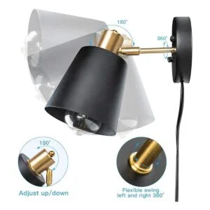 Apliques de pared enchufables lámparas montadas en la_5