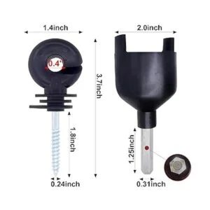 NQN 50 unidades aislantes eléctricos negros para valla_5