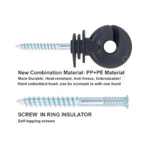 NQN 50 unidades aislantes eléctricos negros para valla_3