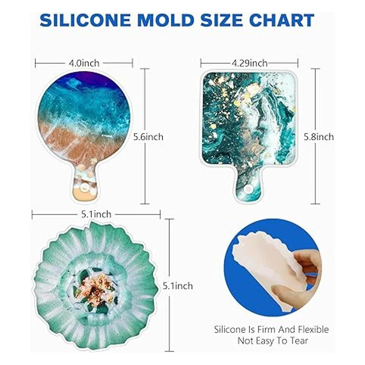 Moldes de resina para posavasos de silicona kit de tabla_3