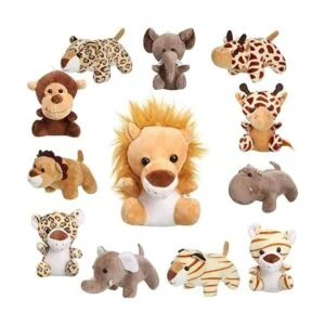 Juguetes de peluche de animales de la selva de 12 piezas_3