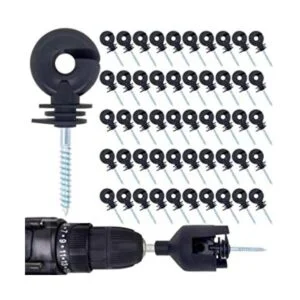 NQN 50 unidades aislantes eléctricos negros para valla_1