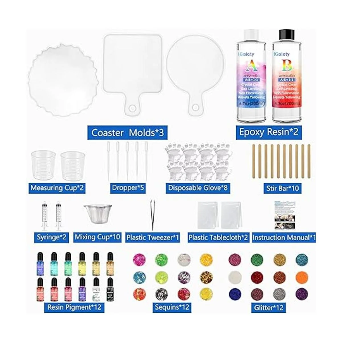 Moldes de resina para posavasos de silicona kit de tabla_2