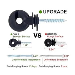 NQN 50 unidades aislantes eléctricos negros para valla_2