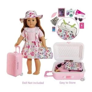 Windolls Juego de maleta de muñeca americana de 18_3