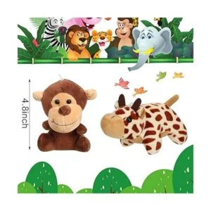 Juguetes de peluche de animales de la selva de 12 piezas_2