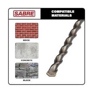 Sabre Tools Paquete de 10 brocas SDS Plus de 14 pulgadas_3