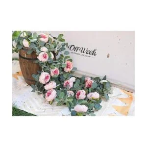 MISSPIN Guirnalda de hojas de eucalipto y flores_4