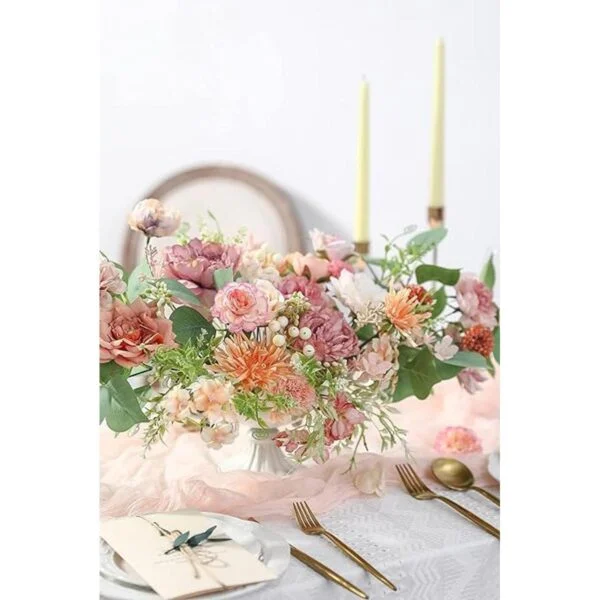 YYHUAWU Juego combinado de flores artificiales caja de_5