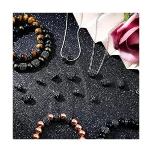 Yinkin 40 cuentas de circonita con diamantes de imitación_4