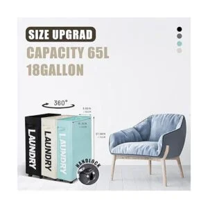 Caroeas Cesto de lavandería Slim Plus de 27.5 pulgadas_5