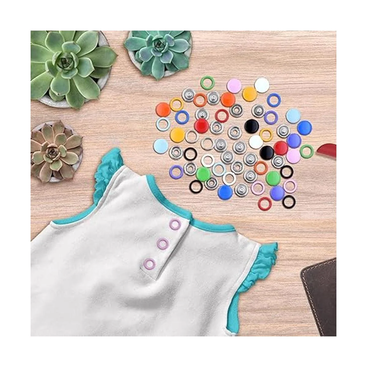 Mandala Crafts Kit de botón de presión de metal botones a_6