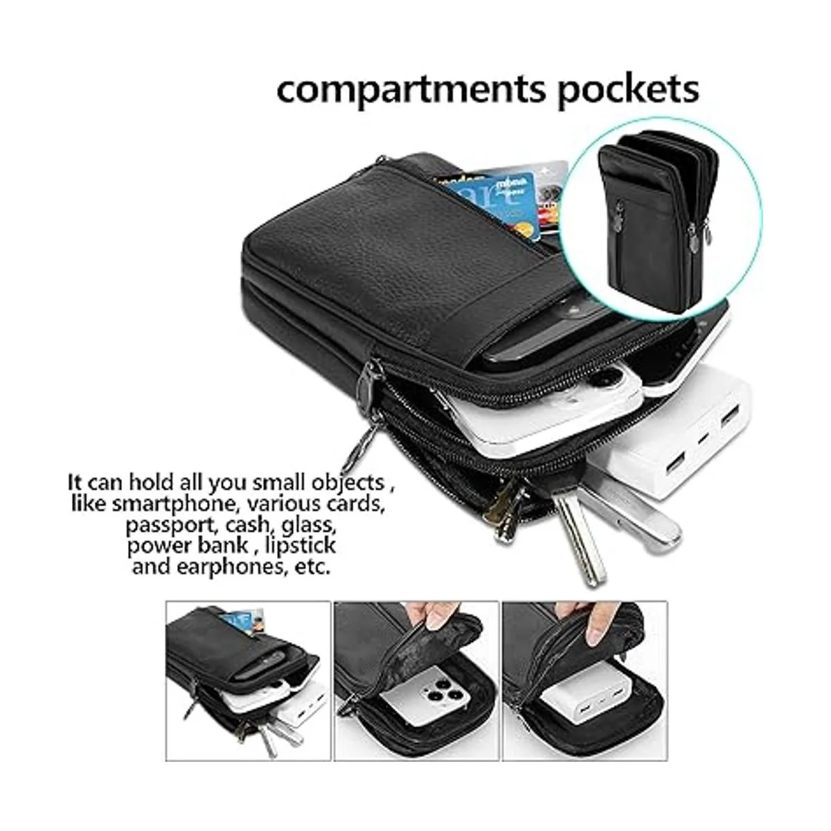 DOB SECHS Bolsa de cuero para teléfono celular bolsa de_4