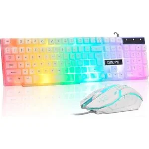 CHONCHOW Combo de teclado y mouse LED teclado_1