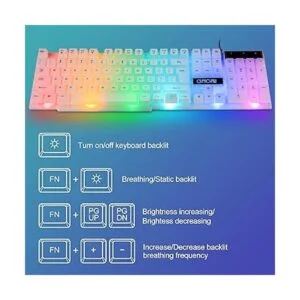 CHONCHOW Combo de teclado y mouse LED teclado_4