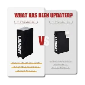 Caroeas Cesto de lavandería Slim Plus de 27.5 pulgadas_4