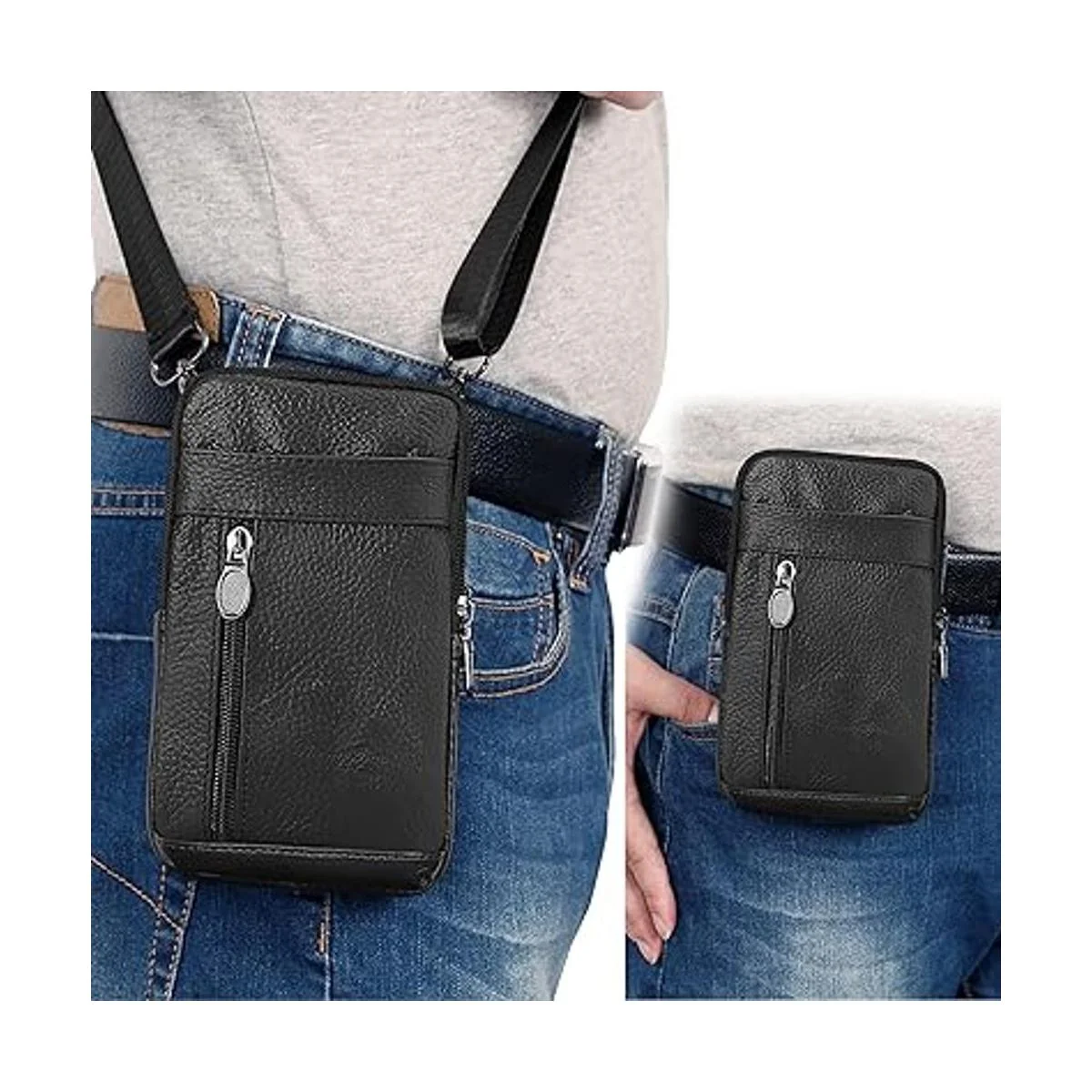 DOB SECHS Bolsa de cuero para teléfono celular bolsa de_5