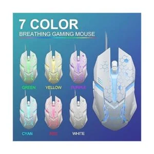 CHONCHOW Combo de teclado y mouse LED teclado_6