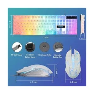 CHONCHOW Combo de teclado y mouse LED teclado_3