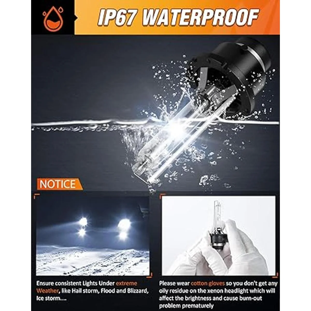 Nilight Bombillas HID D2S para faros delanteros 6000 K_6