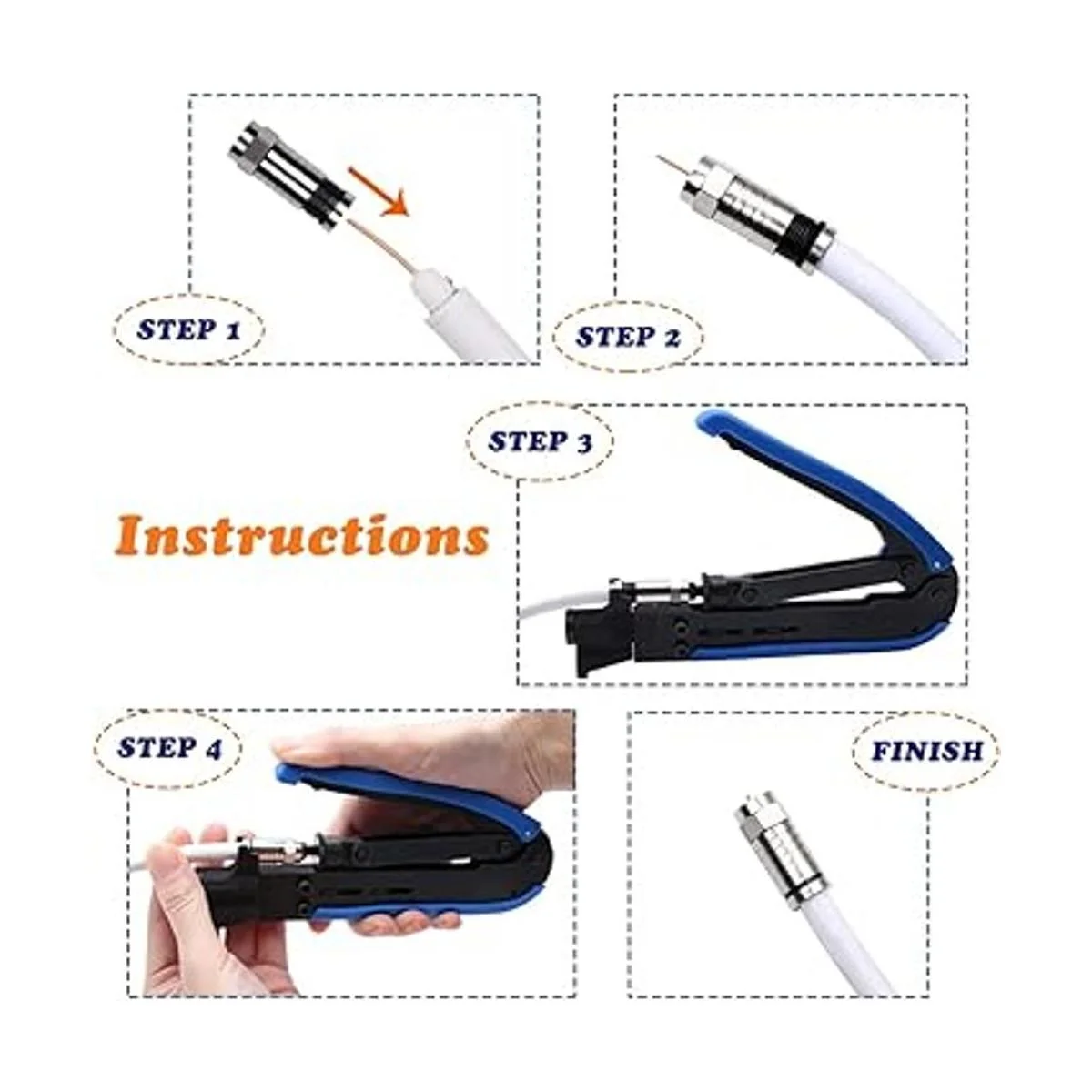 Delgada Kit de herramientas de compresión coaxial juego_5