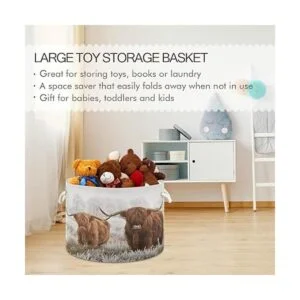 Canasta de cuerda de algodón Scottish Highland Cow XXX_5