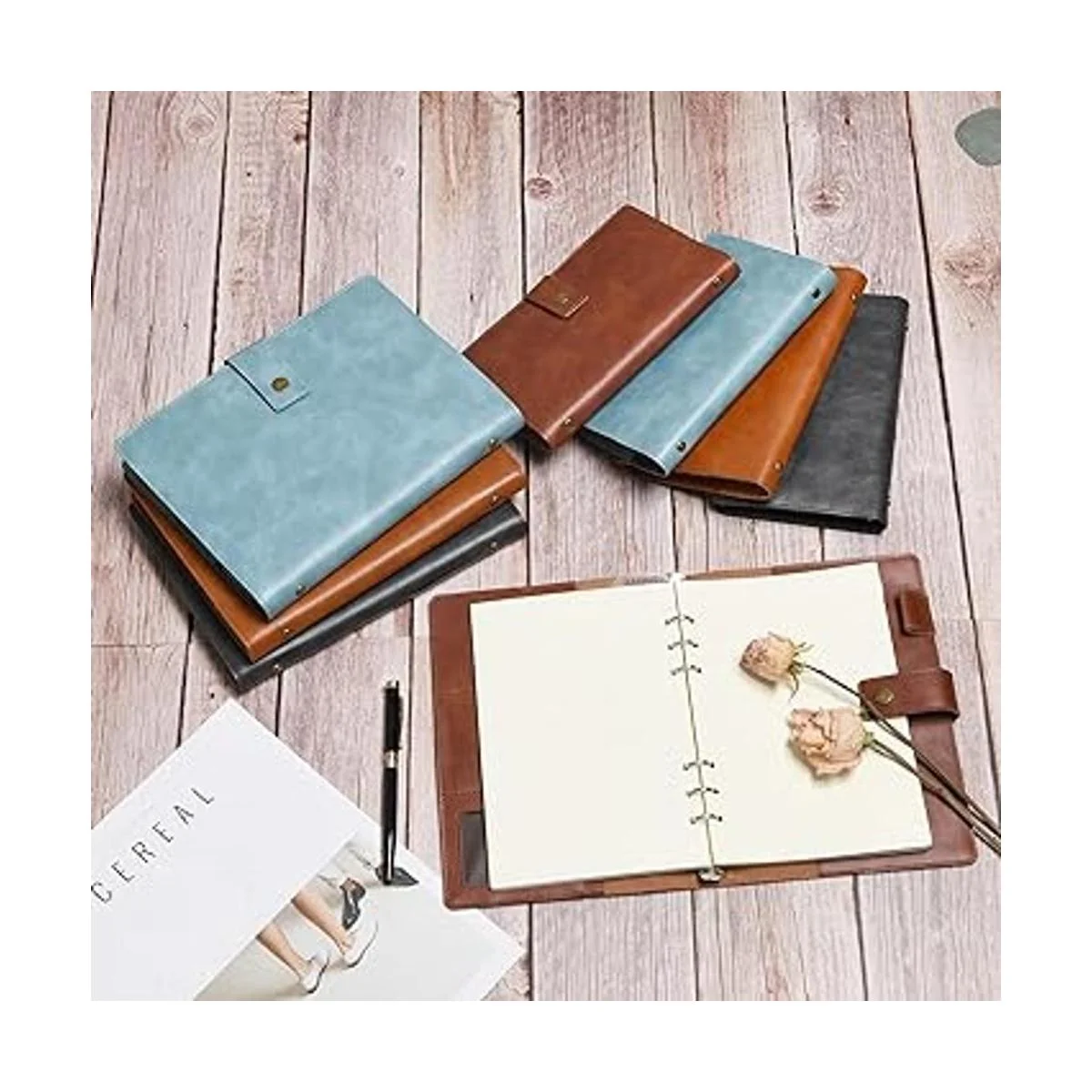 Wonderpool Cuaderno de cuero recargable carpeta en_4