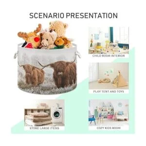 Canasta de cuerda de algodón Scottish Highland Cow XXX_4