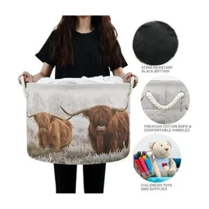 Canasta de cuerda de algodón Scottish Highland Cow XXX_6