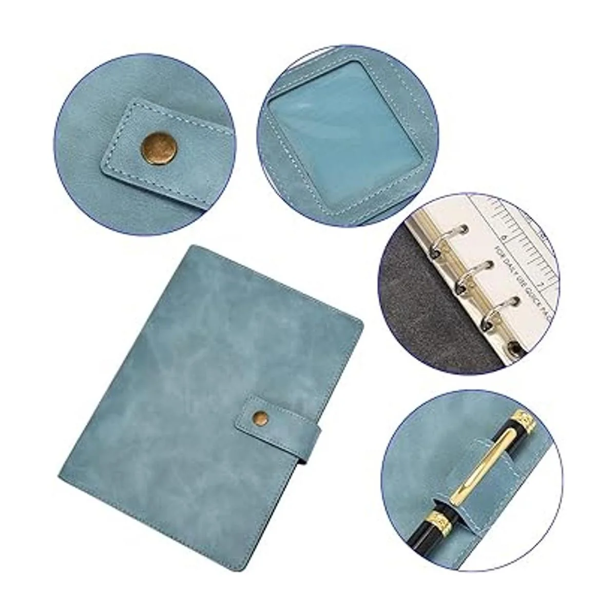 Wonderpool Cuaderno de cuero recargable carpeta en_6