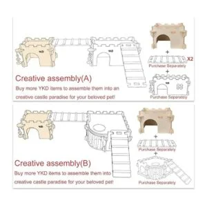 YKD Castle Chinchilla House Small Animal Hideout for_6