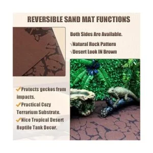 Tfwadmx Alfombra de arena para reptiles con forro de_4