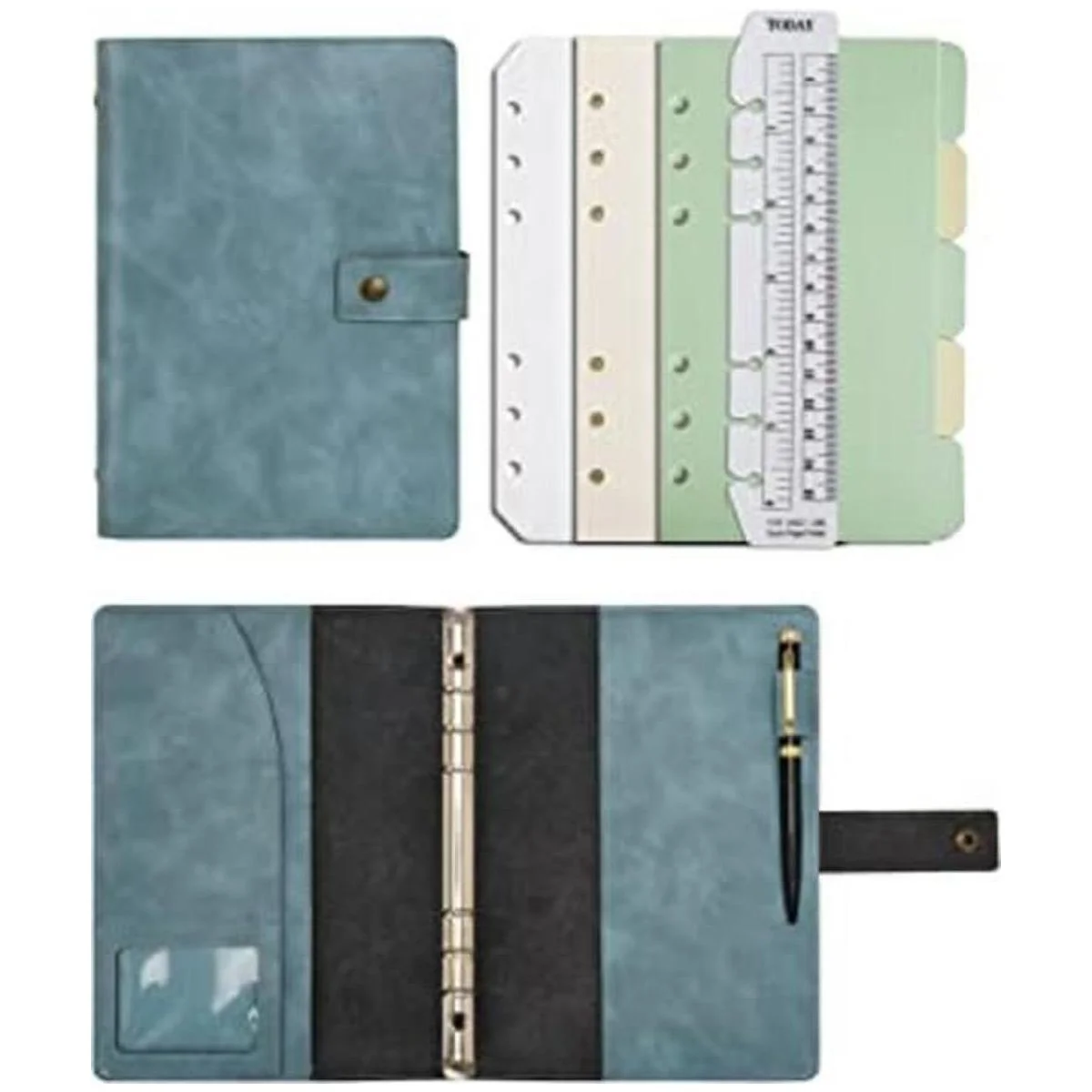 Wonderpool Cuaderno de cuero recargable carpeta en_1