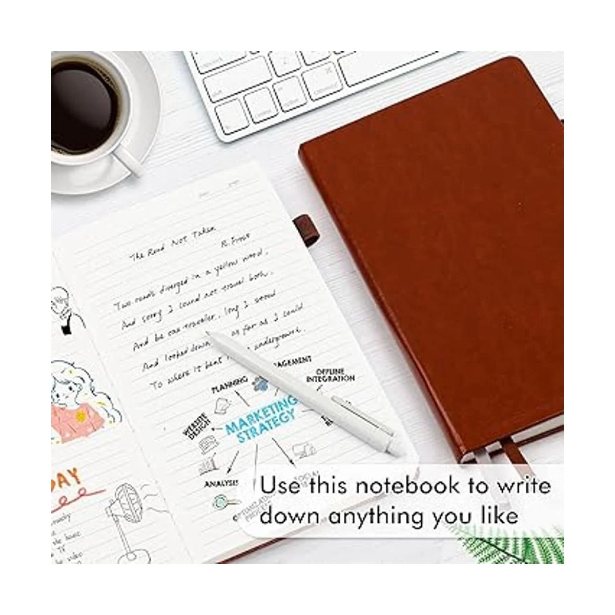 Feela Paquete de 5 cuadernos clásicos a rayas de tapa_4