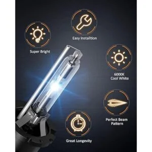 Nilight Bombillas HID D2S para faros delanteros 6000 K_5