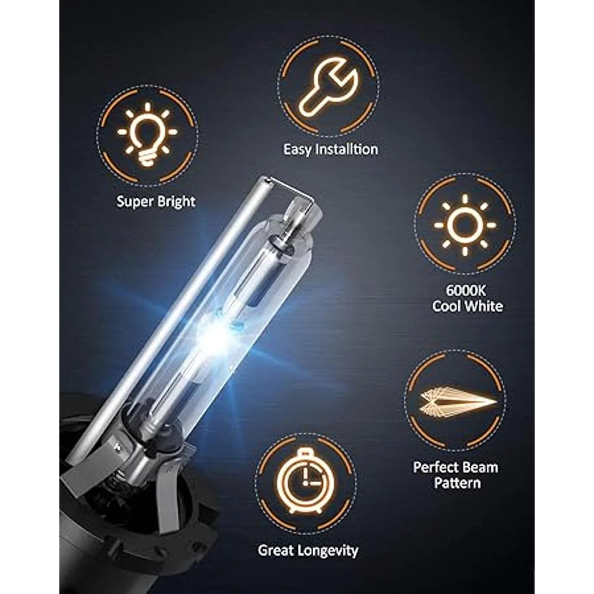 Nilight Bombillas HID D2S para faros delanteros 6000 K_5