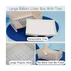 Hamiledyi Caja de arena grande para conejos inodoro de_2