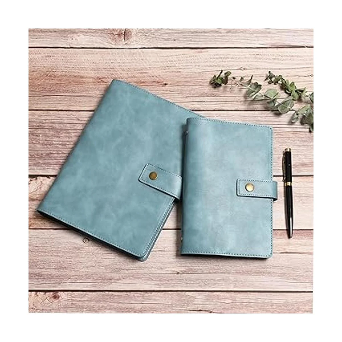 Wonderpool Cuaderno de cuero recargable carpeta en_5