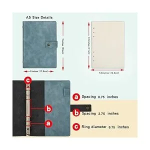 Wonderpool Cuaderno de cuero recargable carpeta en_2