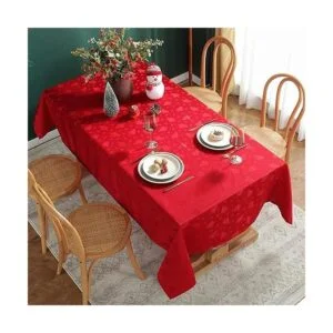 Mantel de Navidad rectangular mantel jacquard a prueba de_2