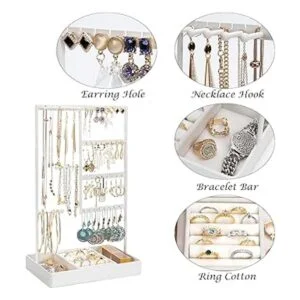 PiQiGrecge Organizador de joyas organizador de aretes de_3