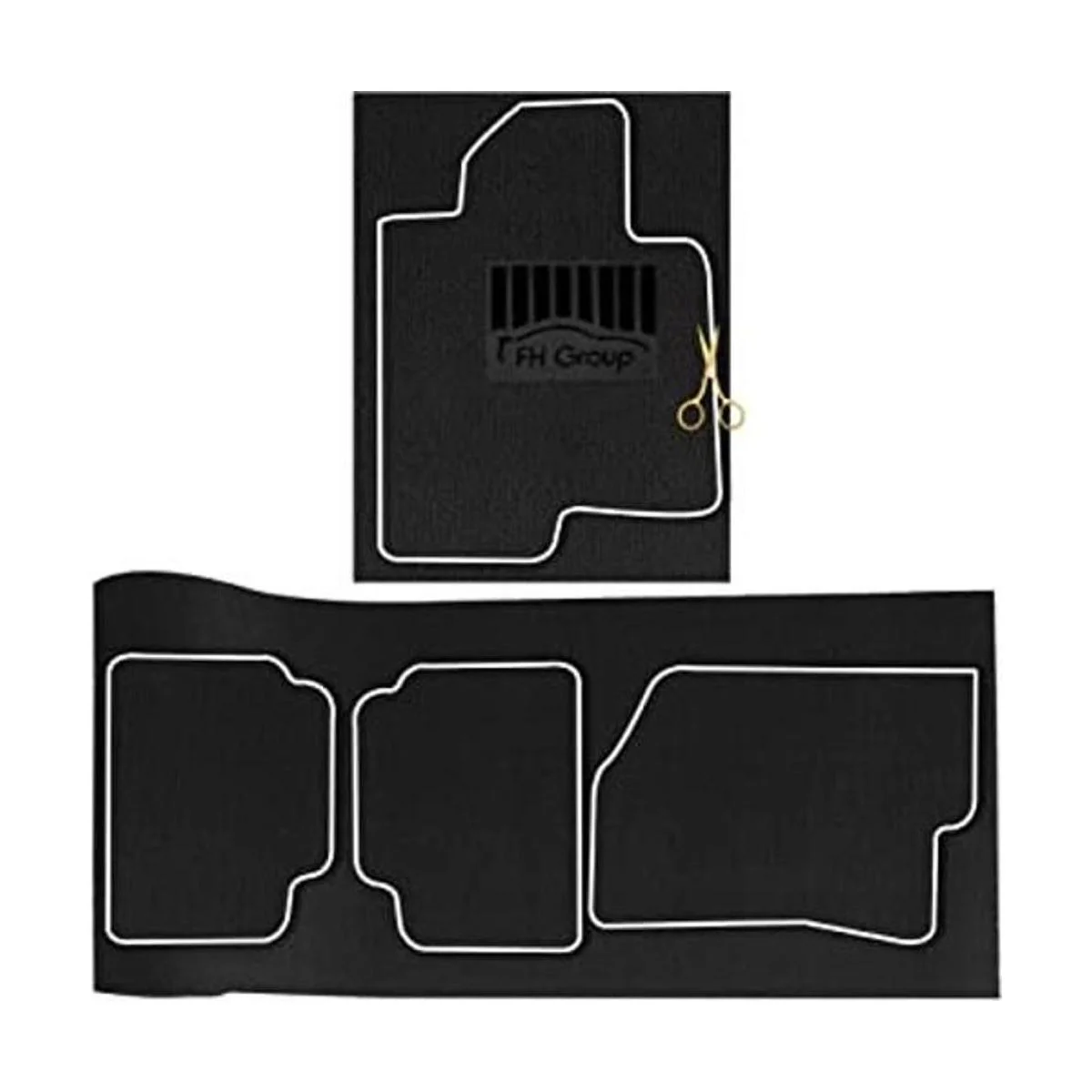 FH Group F12021SOLIDBLACKSPAVC Alfombrillas de suelo para_1