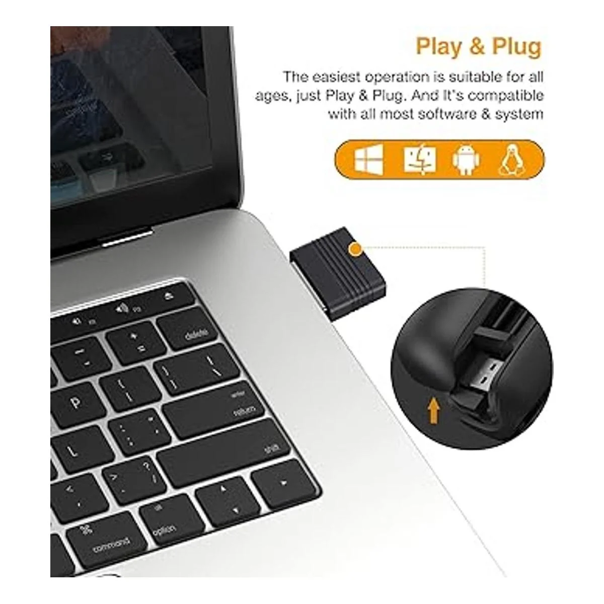 ELISWEEN Presentador inalámbrico remoto RF 2.4 GHz USB_5