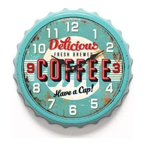 Menterry Reloj de pared retro de hierro con diseño de tapa_1