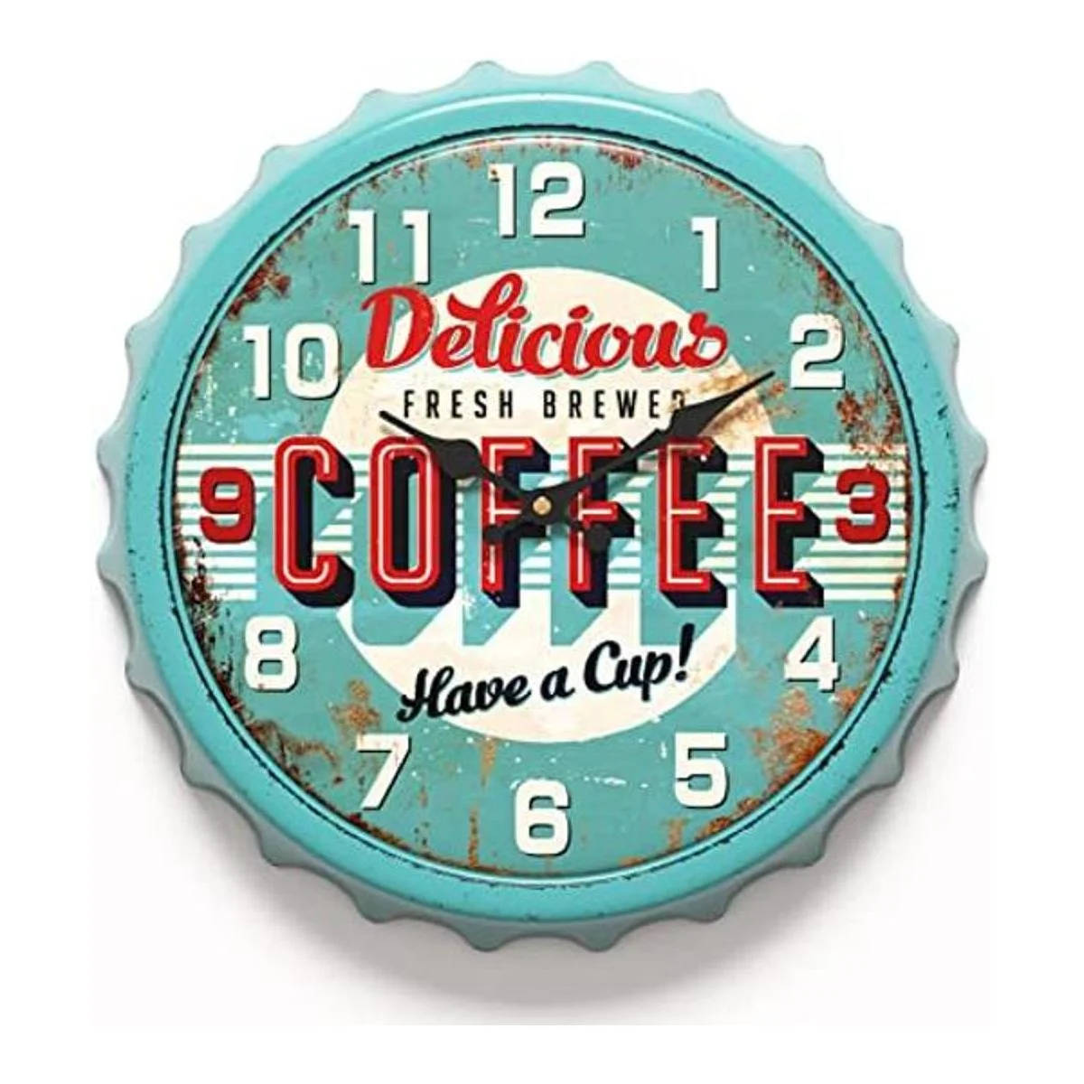 Menterry Reloj de pared retro de hierro con diseño de tapa_1