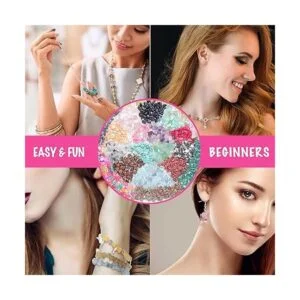 Xmada Kit de fabricación de joyas 1587 cuentas para hacer_5