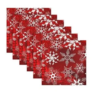 Servilletas de tela de Navidad con patrón rojo de Navidad_1