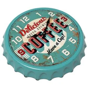 Menterry Reloj de pared retro de hierro con diseño de tapa_3