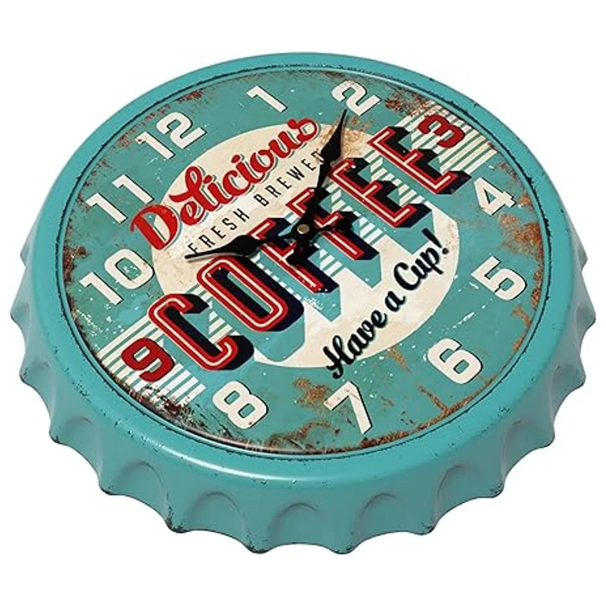 Menterry Reloj de pared retro de hierro con diseño de tapa_3